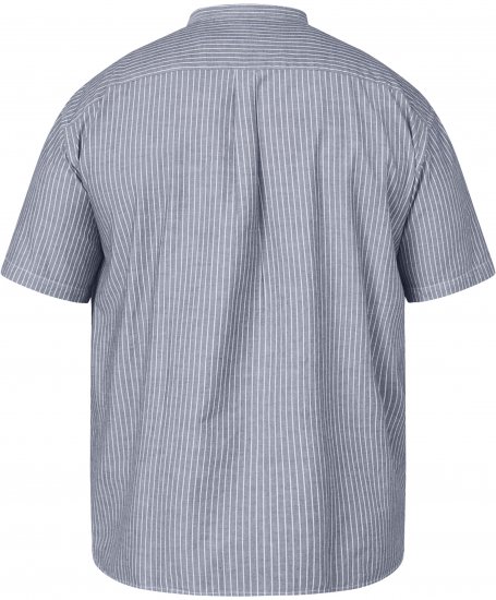 North Latitude 61164 Gestreept Overhemd met Staande Kraag Grijs - Overhemden - Overhemden Grote Maten Heren