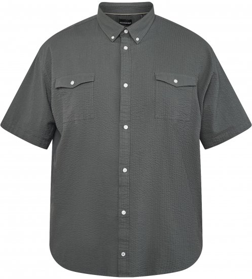 North Latitude 61306 Korte Mouw Overshirt Donkergroen - Overhemden - Overhemden Grote Maten Heren