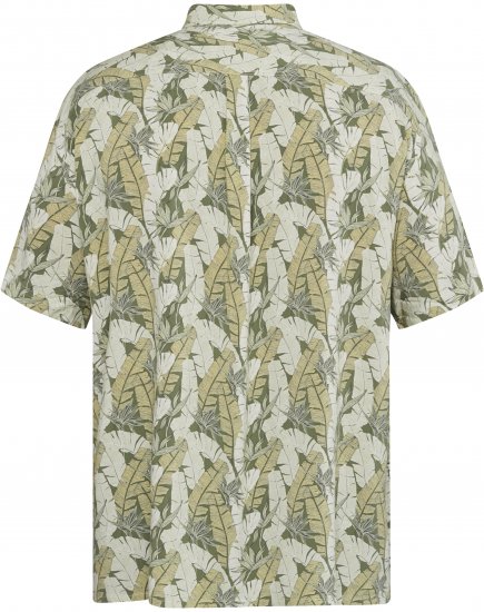 North Latitude 61310 Viscose Overhemd met All-Over Print Olijfgroen - Overhemden - Overhemden Grote Maten Heren