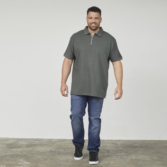 North Latitude 61347 Polo met Rits Donkergroen - Polo shirts - Grote Maten Poloshirts Heren