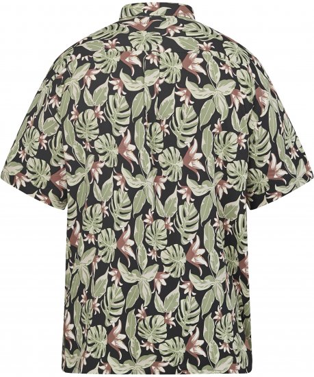 North Latitude 61357 Viscose Overhemd met All-Over Print Zwart - Overhemden - Overhemden Grote Maten Heren