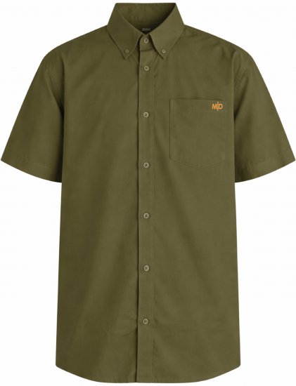 Motley Denim Zagreb Overhemd met korte mouw Donker khaki - Overhemden - Overhemden Grote Maten Heren