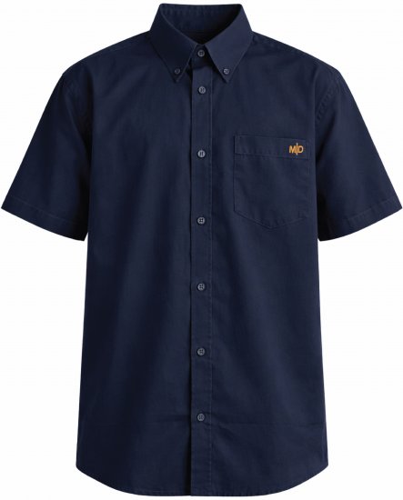 Motley Denim Zagreb Overhemd met korte mouw Marineblauw - Overhemden - Overhemden Grote Maten Heren