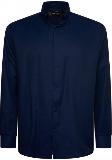 Kam Jeans 6357 Dobby Weave Shirt Navy - Overhemden - Overhemden Grote Maten Heren