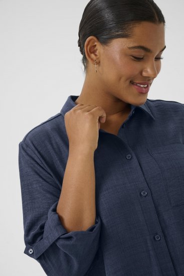 Kaffe Curve Ellie Shirt Tunic Moon Indigo Blue - Tunieken - 