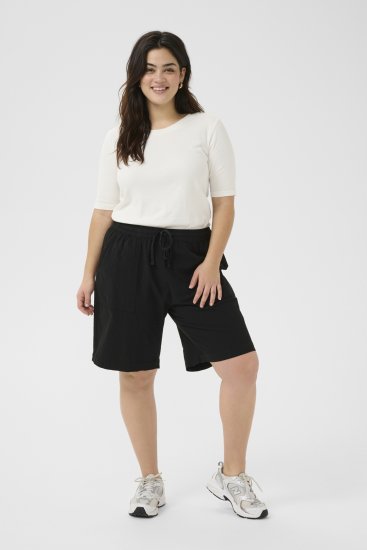 Kaffe Curve Nana Liah Shorts Zwart - Jeans & Broeken in Grote Maten – Plus Size - 