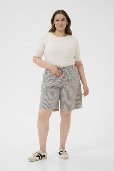 Kaffe Curve Nana Gestreepte shorts Middernacht/Wit gestreept - Jeans & Broeken in Grote Maten – Plus Size - 