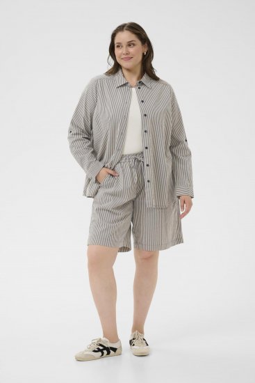 Kaffe Curve Nana Gestreepte shorts Middernacht/Wit gestreept - Jeans & Broeken in Grote Maten – Plus Size - 