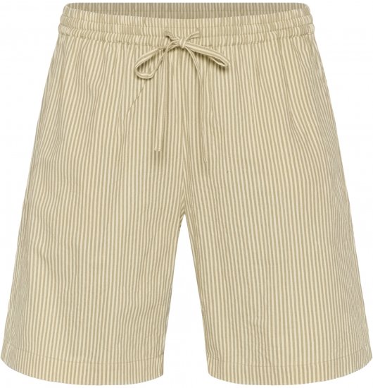 Kaffe Curve Nana Gestreepte shorts Chincilla/Wit gestreept - Jeans & Broeken in Grote Maten – Plus Size - 