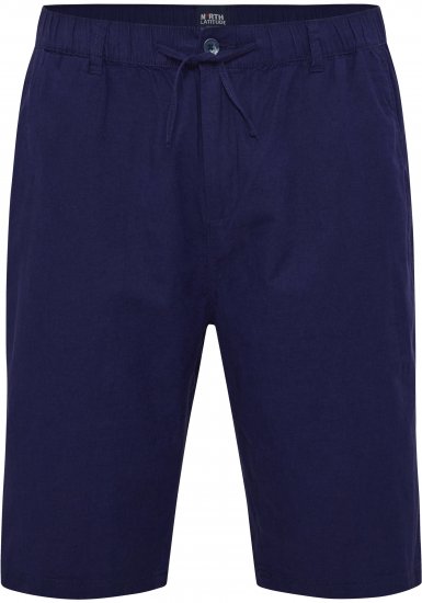 North Latitude 51137 Linen Elastic Waist Shorts Navy - Korte broeken - Grote Maten Korte Broeken Heren