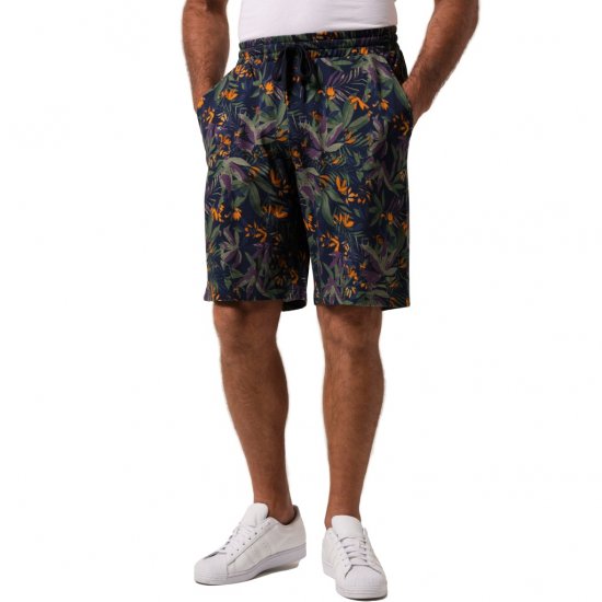 JP1880 Bermuda Shorts Floral All-over Print Navy - Korte broeken - Grote Maten Korte Broeken Heren