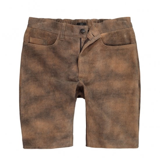 JP1880 Shorts Leather Traditional Cowhide Brown - Korte broeken - Grote Maten Korte Broeken Heren