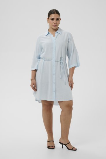 Kaffe Curve Mille Short Shirt Dress Nantucket Breeze Blue - Mini jurken - 