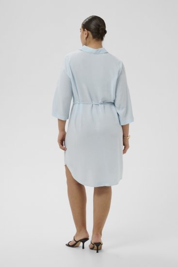 Kaffe Curve Mille Short Shirt Dress Nantucket Breeze Blue - Mini jurken - 