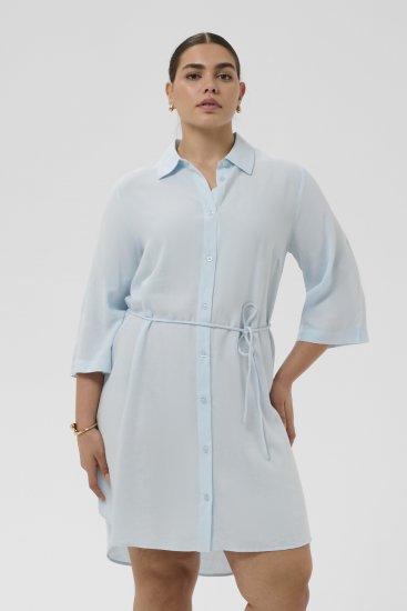 Kaffe Curve Mille Short Shirt Dress Nantucket Breeze Blue - Mini jurken - 