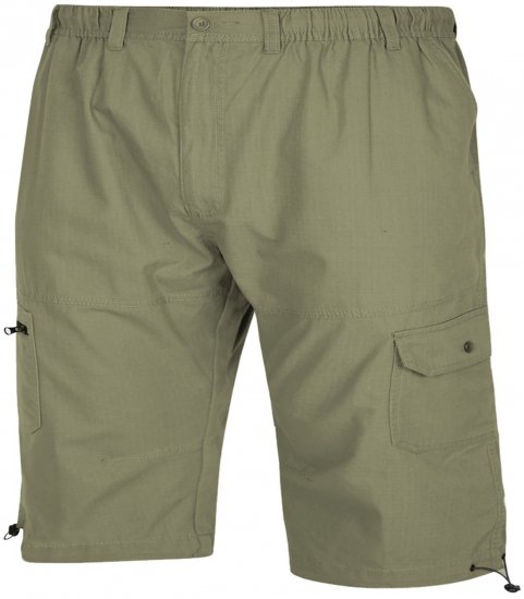 Espionage TR055 3/4 Cropped with Mult Pocket Trousers Light Khaki - Korte broeken - Grote Maten Korte Broeken Heren
