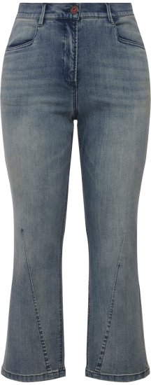 Ulla Popken Splatter Painted Jeans Washed Blue Denim - Jeans & Broeken in Grote Maten – Plus Size - 
