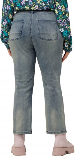 Ulla Popken Splatter Painted Jeans Washed Blue Denim - Jeans & Broeken in Grote Maten – Plus Size - 