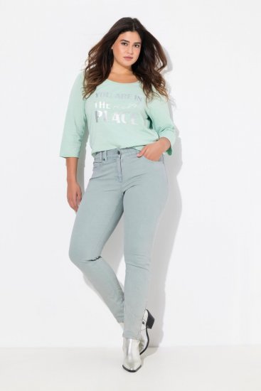 Ulla Popken Slim Leg Light Wash Jeans Light Moss Light Moss Green - Jeans - Damesjeans in grote maten