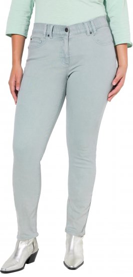 Ulla Popken Slim Leg Light Wash Jeans Light Moss Light Moss Green - Jeans & Broeken in Grote Maten – Plus Size - 