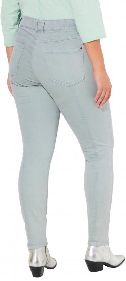 Ulla Popken Slim Leg Light Wash Jeans Light Moss Light Moss Green - Jeans & Broeken in Grote Maten – Plus Size - 