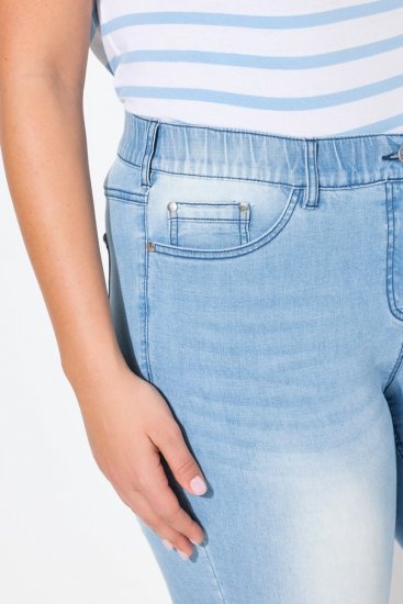Ulla Popken Pre-Washed Elastic Waist Jeans Light Light Blue Denim - Jeans - Damesjeans in grote maten