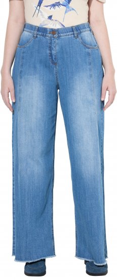 Ulla Popken Extra Wide Leg Stretch Fit Jeans Light Blue - Jeans & Broeken in Grote Maten – Plus Size - 