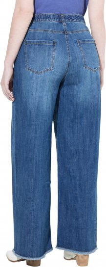 Ulla Popken Extra Wide Leg Stretch Fit Jeans Denim Blue - Jeans & Broeken in Grote Maten – Plus Size - 