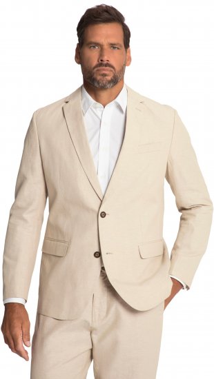 JP1880 Kos Linen Blend Jacket Sand - Pakken - Grote Maten Kostuum Heren