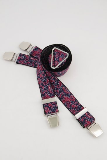 JP1880 Suspenders with Adjustable Length Burgundy Red - Accessoires - 