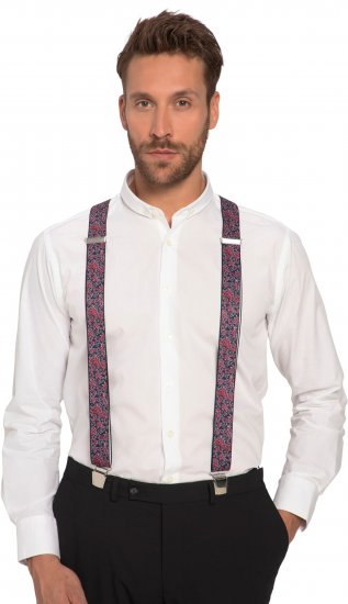 JP1880 Suspenders with Adjustable Length Burgundy Red - Accessoires - 
