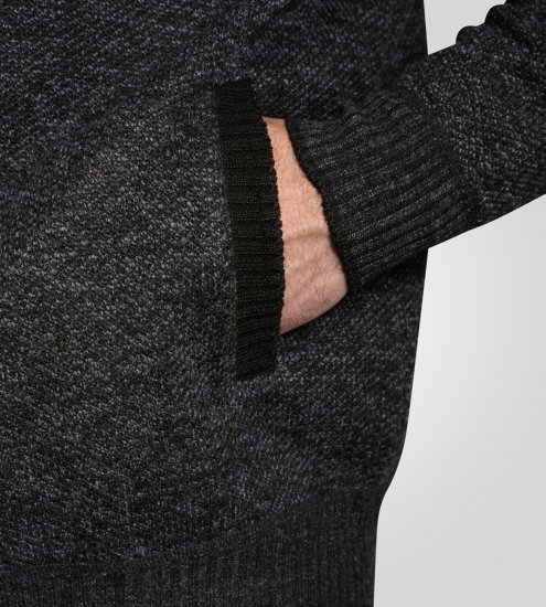 D555 Dereham 2 Knitted Sweater with Zipper Charcoal TALL - TALL sweatshirts - 