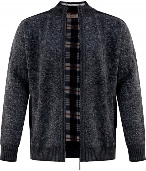 D555 Dereham 2 Knitted Sweater with Zipper Charcoal TALL - TALL sweatshirts - 