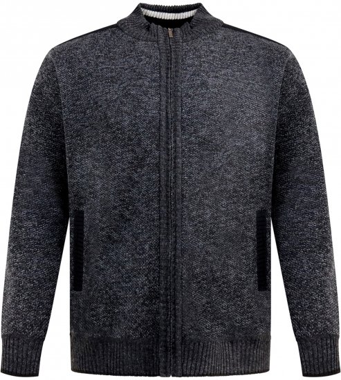 D555 Dereham 2 Knitted Sweater with Zipper Charcoal TALL - TALL sweatshirts - 