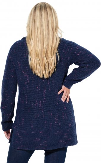 Ulla Popken Space Yarn Oversized Turtleneck Sweater Blue - Sweaters & hoodies - 