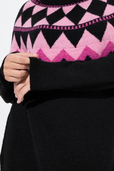 Ulla Popken Neon Alpine Pattern Long Sleeve Turtleneck Sweater Light Pink - Sweaters & hoodies - Warme Sweatshirts, Hoodies & Truien