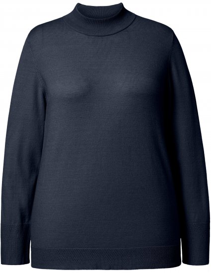 Ulla Popken Long Sleeves Mock Turtleneck Sweater Navy - Sweaters & hoodies - 