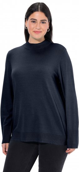 Ulla Popken Long Sleeves Mock Turtleneck Sweater Navy - Sweaters & hoodies - 
