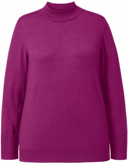 Ulla Popken Long Sleeves Mock Turtleneck Sweater Berry - Sweaters & hoodies - 