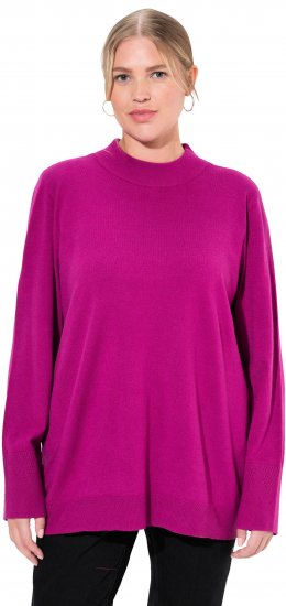 Ulla Popken Long Sleeves Mock Turtleneck Sweater Berry - Sweaters & hoodies - 
