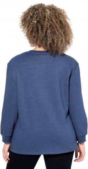Ulla Popken Sequined Neck Long Sleeve Sweatshirt Ink Blue - Sweaters & hoodies - 