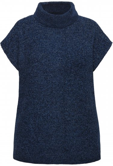 Ulla Popken Cap Sleeve Turtleneck Sweater Blue - Sweaters & hoodies - 