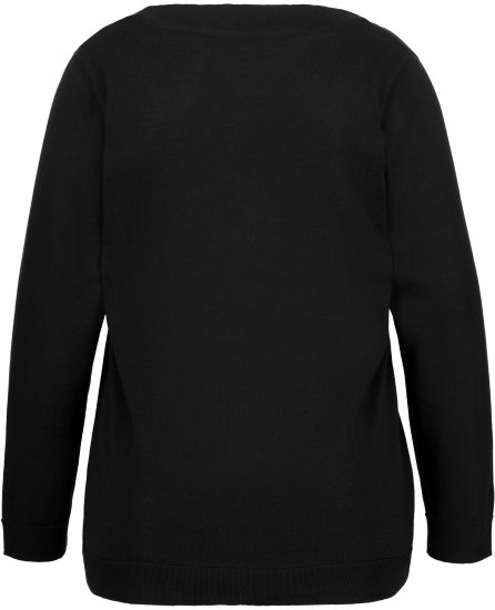 Ulla Popken Casual V-Neck Long Sleeve Sweater Black - Sweaters & hoodies - 