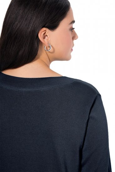 Ulla Popken Soft Fine Knit Pullover V-Neck Sweatshirt Marine - Sweaters & hoodies - Warme Sweatshirts, Hoodies & Truien