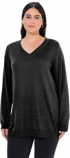 Ulla Popken Casual V-Neck Long Sleeve Sweater Black - Sweaters & hoodies - 