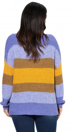 Ulla Popken Colorful Chunky Striped Sweater Lavender - Sweaters & hoodies - 