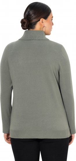 Ulla Popken Turtleneck Ribbed Trim Long Sleeve Sweater Grey - Sweaters & hoodies - 