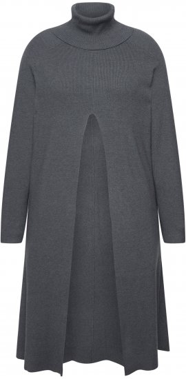 Ulla Popken Long Turtleneck Duster Sweater Graphite Grey - Sweaters & hoodies - 