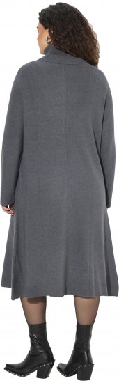Ulla Popken Long Turtleneck Duster Sweater Graphite Grey - Sweaters & hoodies - 