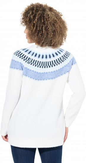 Ulla Popken Norwegian-Inspired Long Sleeve Knit Sweater Snow White - Sweaters & hoodies - 